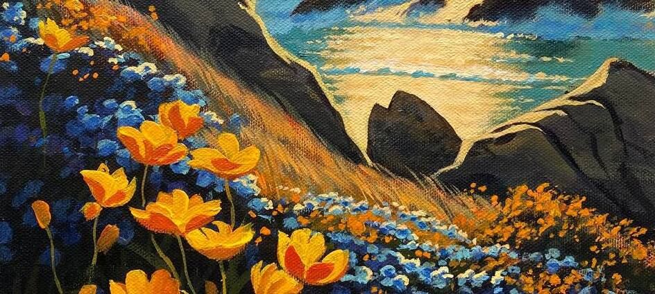мастер-класс по живописи акрилом «Горный букет»