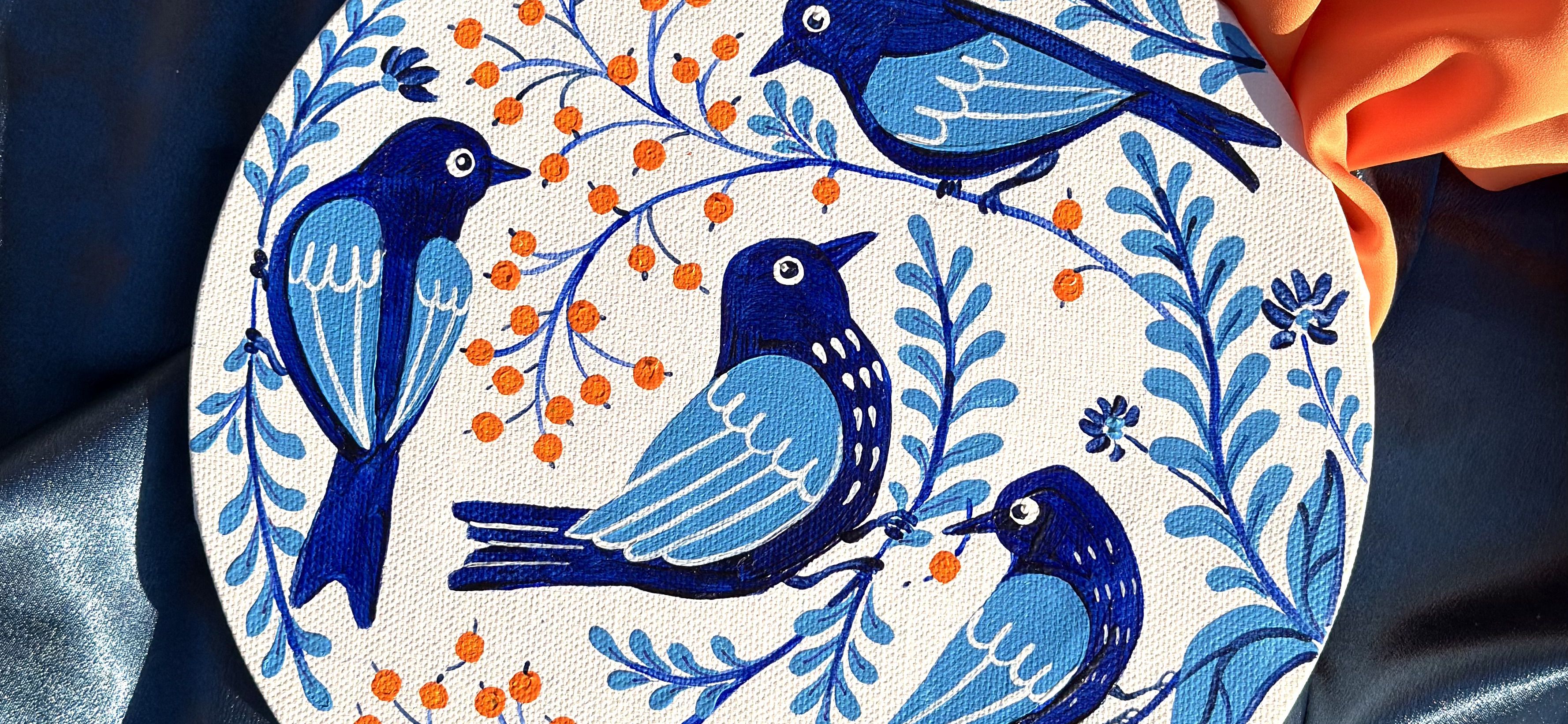 мастер-класс по живописи акрилом «Синяя птица»